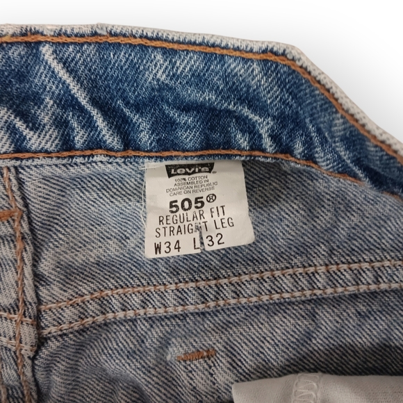 Vtg Levi 505 Orange Label Regular Fit Straight Leg Jeans - 30x32 - Picture 4 of 6